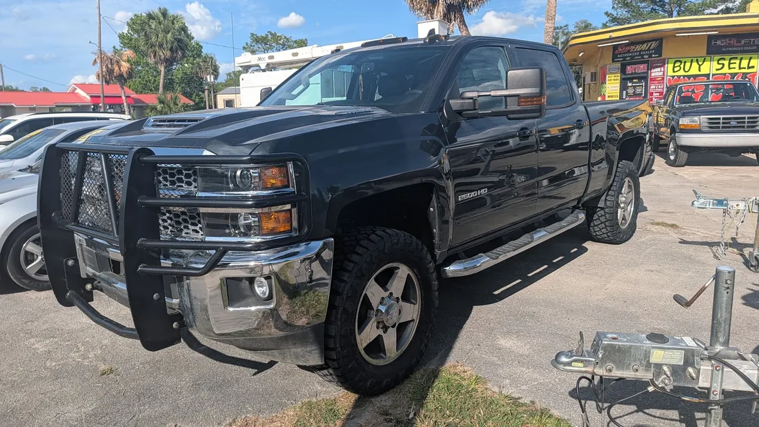 Silverado 2500 with a grille guard at Myhree Motors
